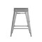 Emma and Oliver Kam Backless Metal Indoor-Outdoor Stool with All-Weather Polystyrene Seat